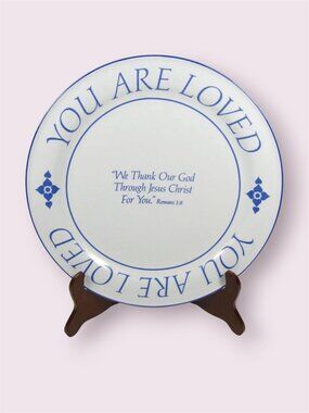 Josh & Dottie McDowell "You Are Loved" Collectors Plate Bible Verse Romans 1:8